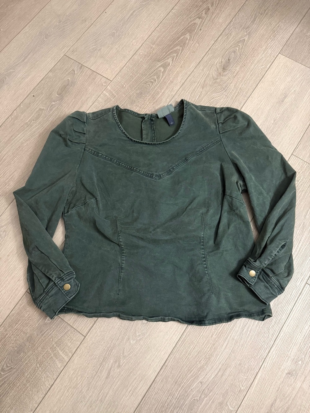 Universal Thread Dark Green Long Sleeve Jean Top size L